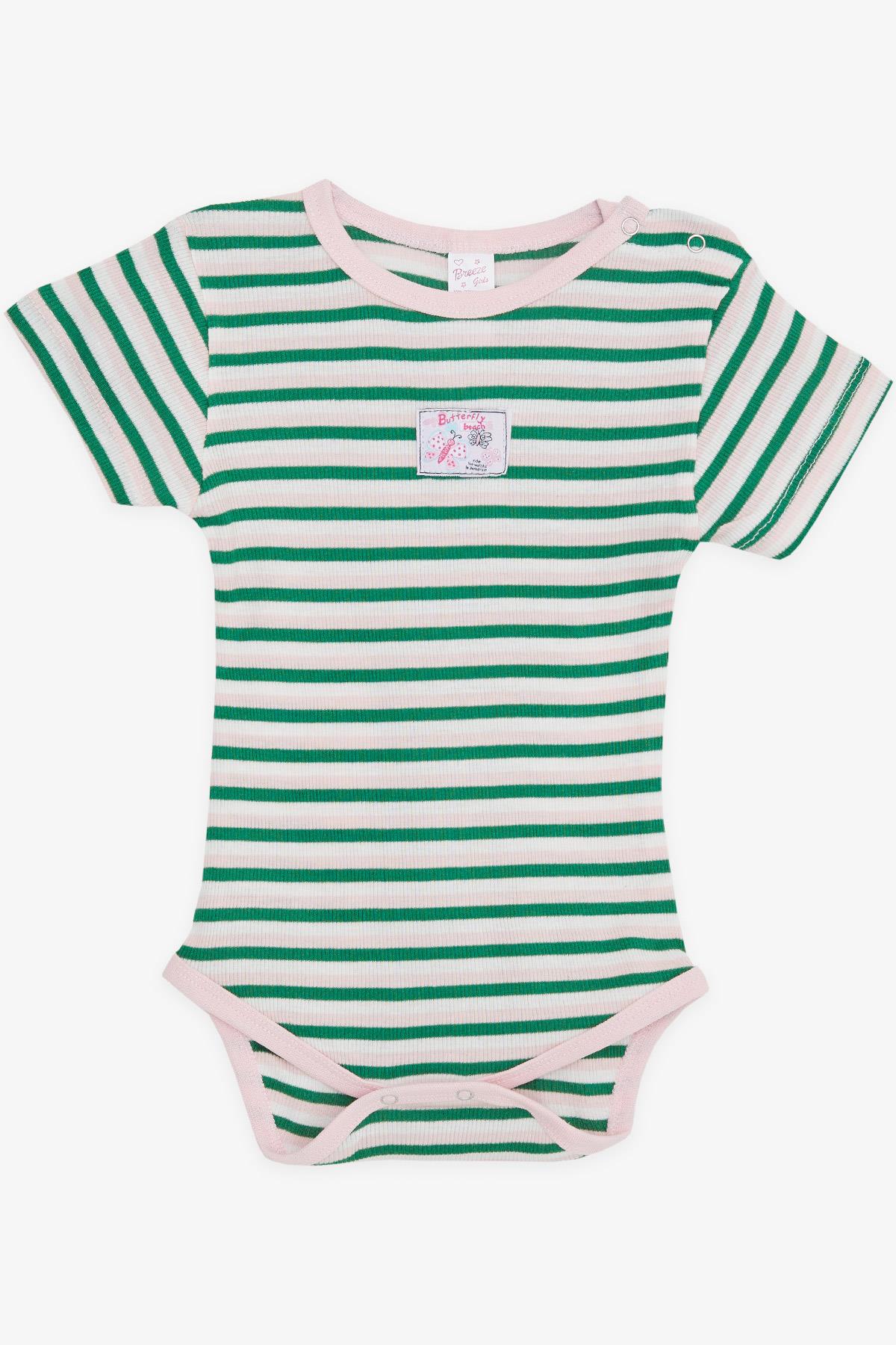 Breeze Kız Bebek Çıtçıtlı Zıbın Body Çizgili Karışık Renk (9 Ay-3 Yaş)