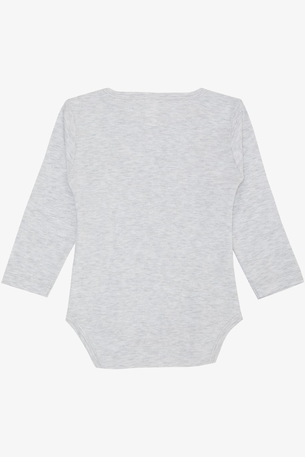 Breeze Kız Bebek Çıtçıtlı Zıbın Body Havalı Tavşancık Baskılı Açık Gri Melanj (9 Ay-3 Yaş)