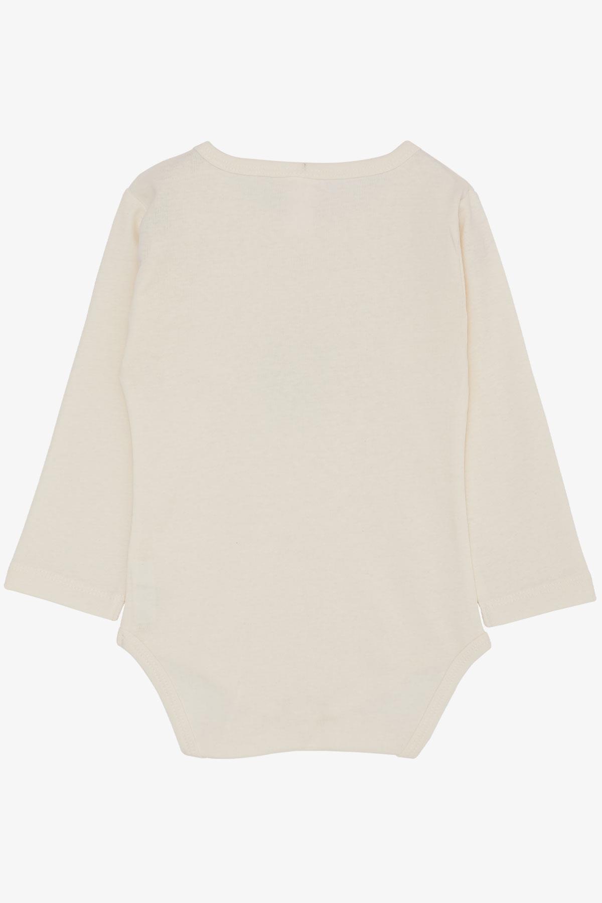 Breeze Kız Bebek Çıtçıtlı Zıbın Body Havalı Tavşancık Baskılı Krem (9 Ay-3 Yaş)