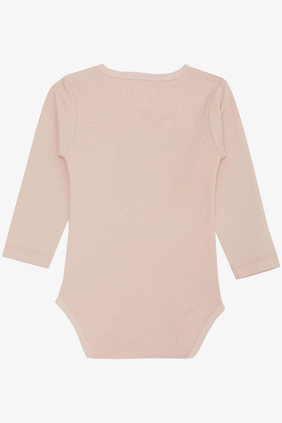 Breeze Kız Bebek Çıtçıtlı Zıbın Body Korsan Kedicik Baskılı Pudra (9 Ay-3 Yaş)