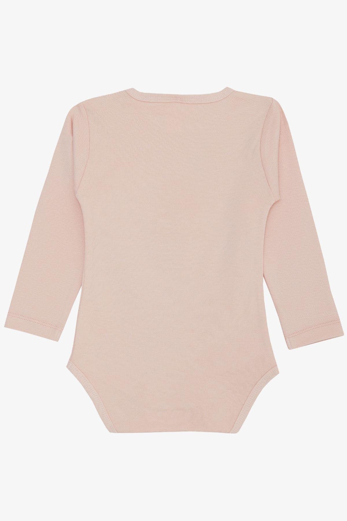 Breeze Kız Bebek Çıtçıtlı Zıbın Body Kalpli Bebek Fil Baskılı Pudra (9 Ay-3 Yaş)