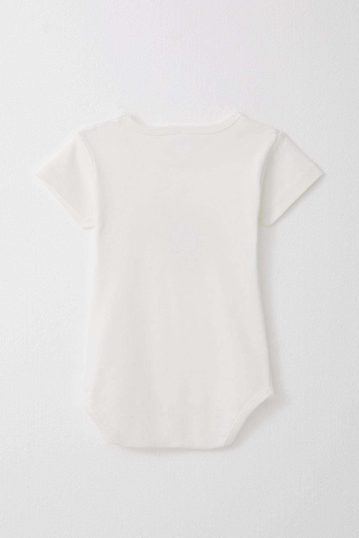 Breeze Kız Bebek Çıtçıtlı Zıbın Body Mutlu Tavşancık Baskılı Çiçekli Ekru (9 Ay-3 Yaş)