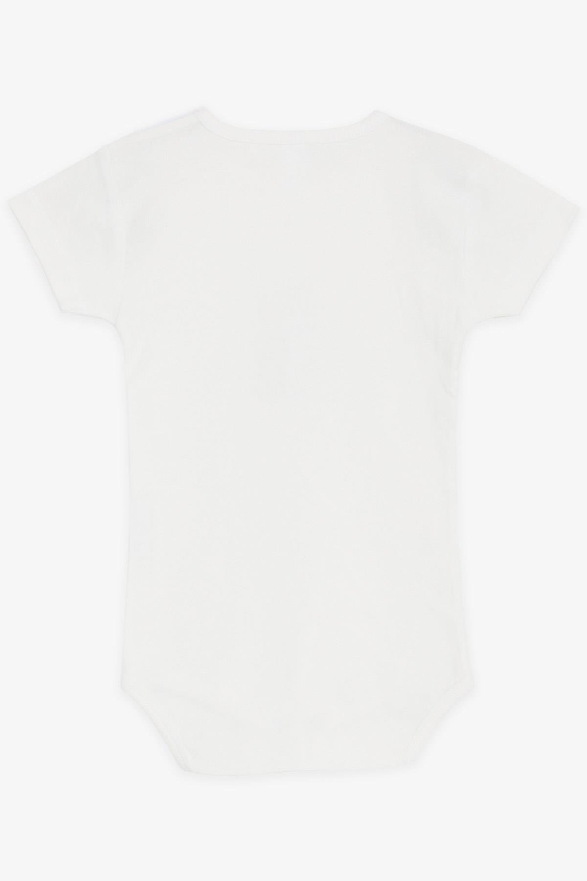 Breeze Kız Bebek Çıtçıtlı Zıbın Body Sevimli Ceylancık Baskılı Ekru (9 Ay-3 Yaş)