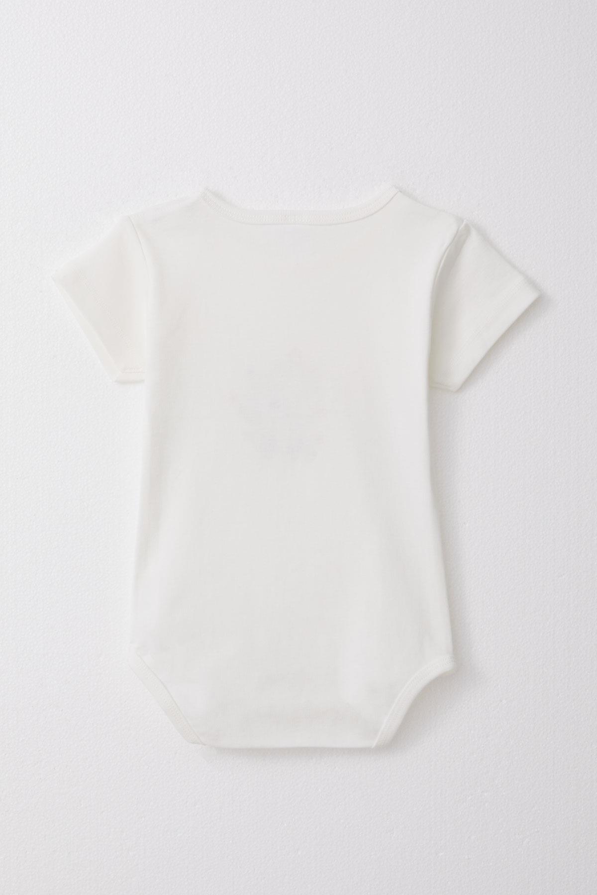 Breeze Kız Bebek Çıtçıtlı Zıbın Body Sevimli Ceylancık Baskılı Çiçekli Ekru (9 Ay-3 Yaş)