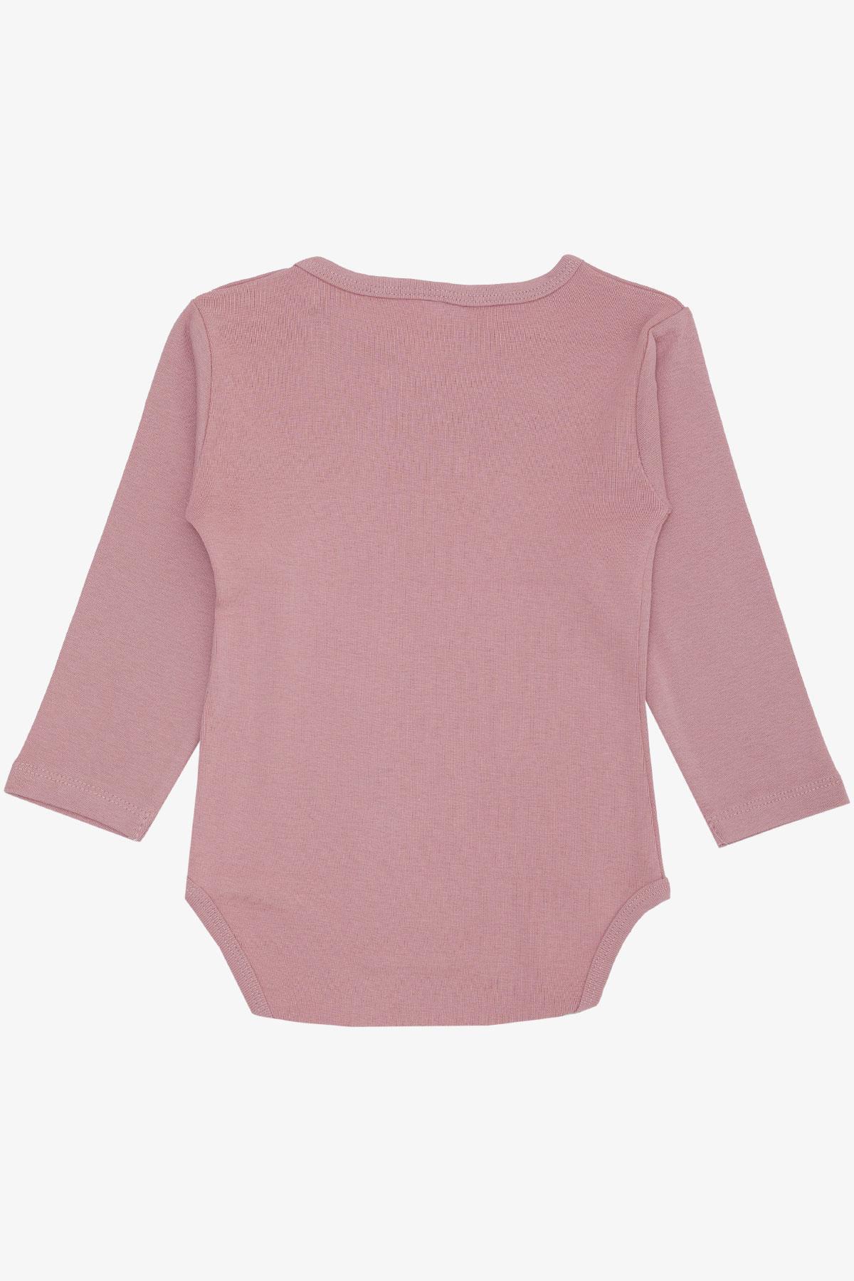 Breeze Kız Bebek Çıtçıtlı Zıbın Body Sevimli Bebek Kedicik Baskılı Gülkurusu (9 Ay-3 Yaş)