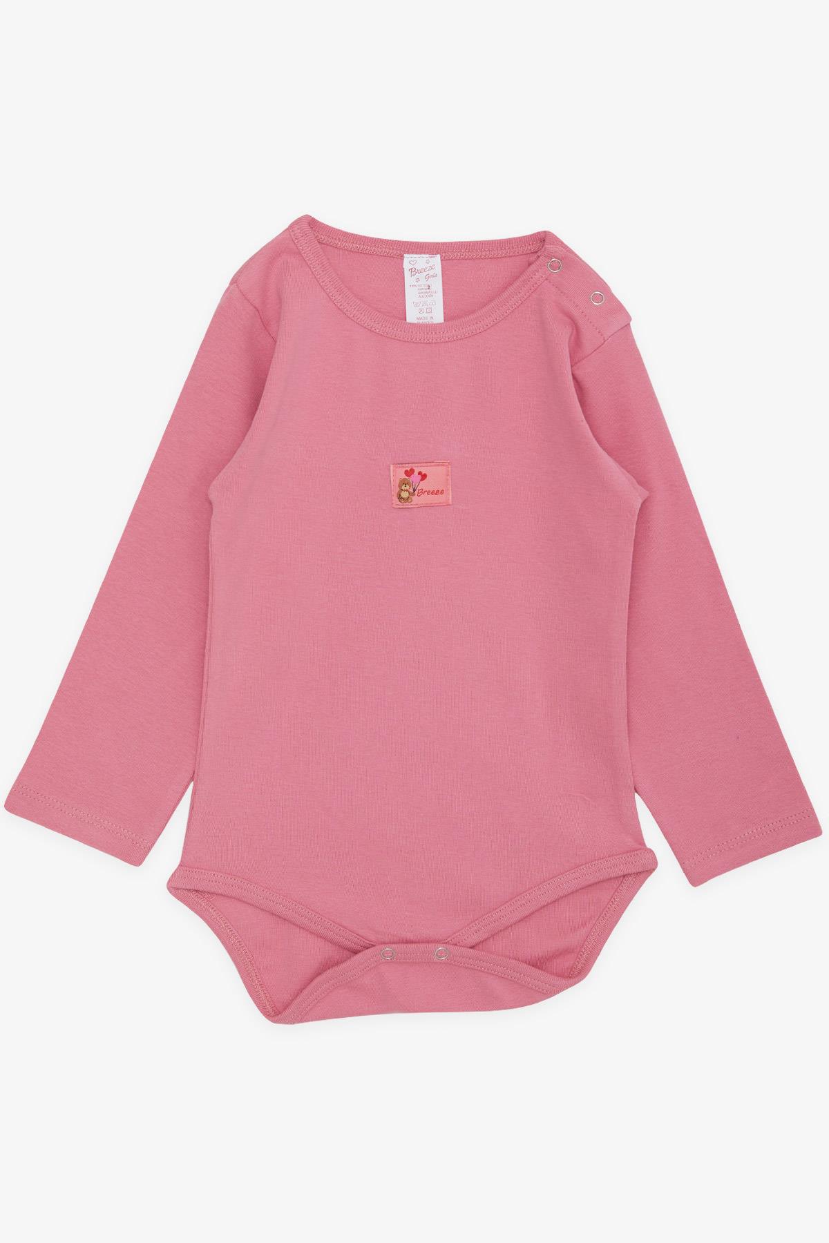 Breeze Kız Bebek Çıtçıtlı Zıbın Body Sevimli Balonlu Ayıcık Baskılı Gülkurusu (9 Ay-3 Yaş)