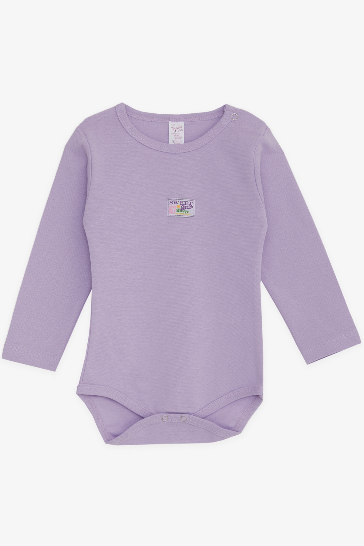 Breeze Kız Bebek Çıtçıtlı Zıbın Body Yazı Baskılı Lila (9 Ay-3 Yaş)