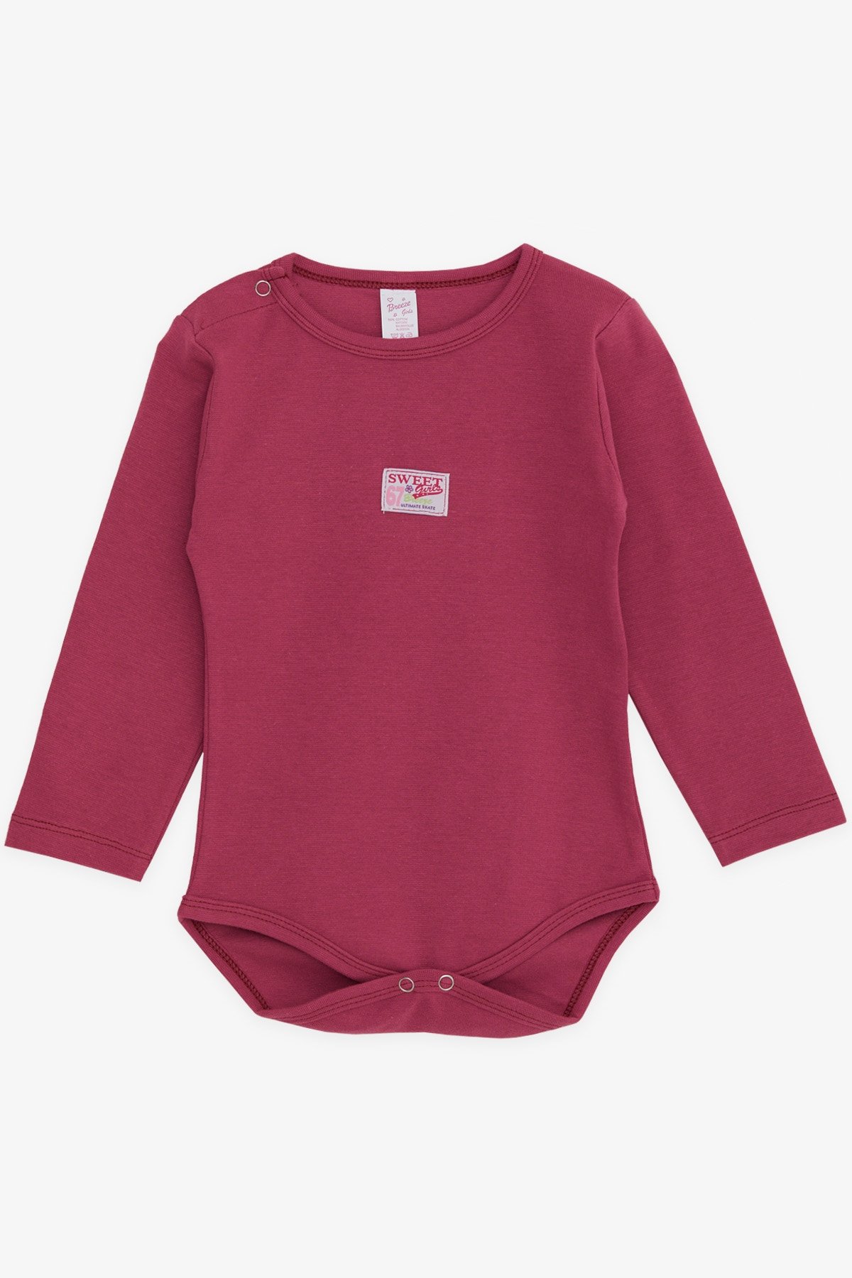 Breeze Kız Bebek Çıtçıtlı Zıbın Body Yazı Baskılı Vişne Çürüğü (9 Ay-3 Yaş)