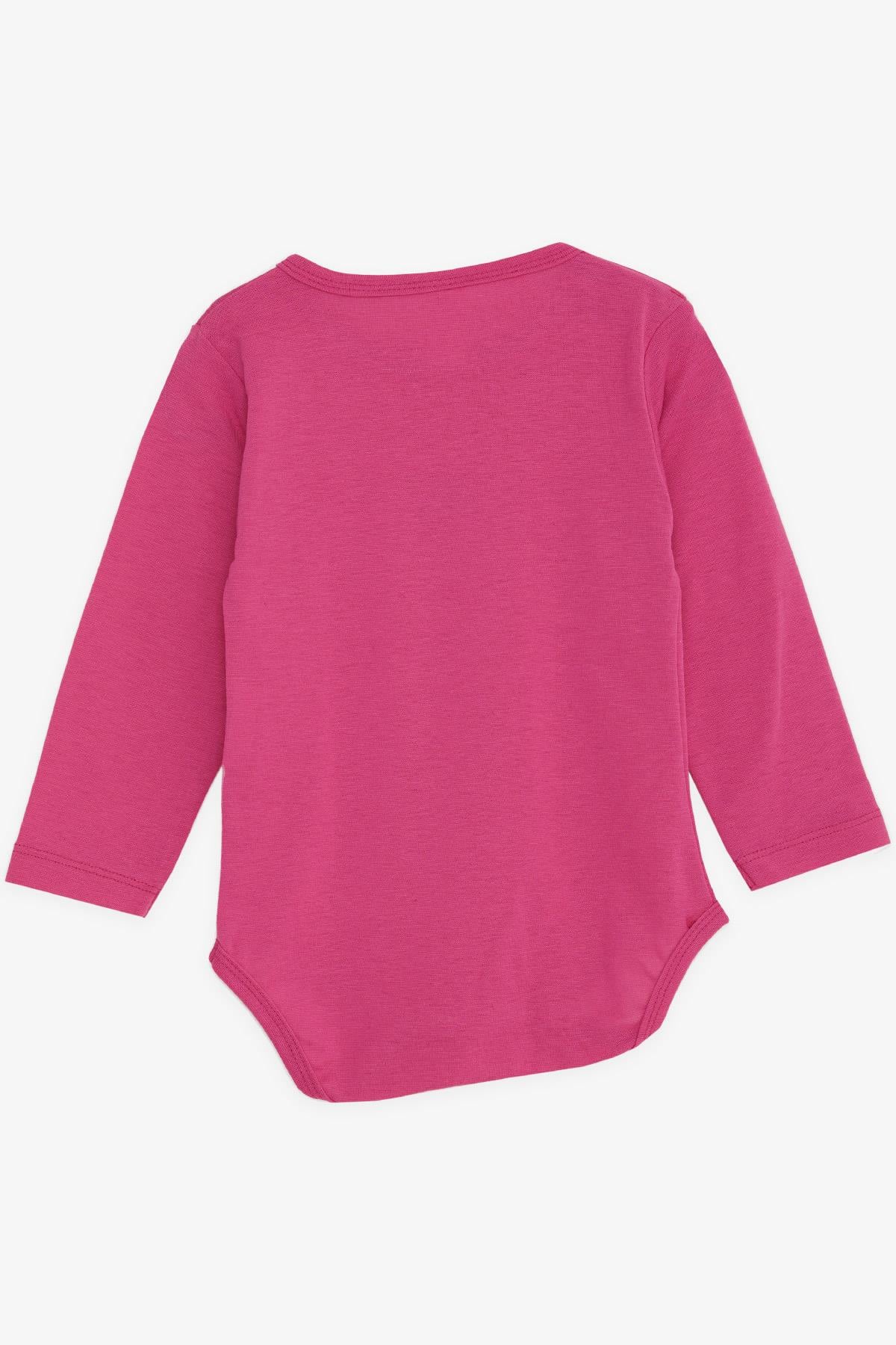 Breeze Kız Bebek Çıtçıtlı Zıbın Body Yazı Baskılı Fuşya (9 Ay-3 Yaş)