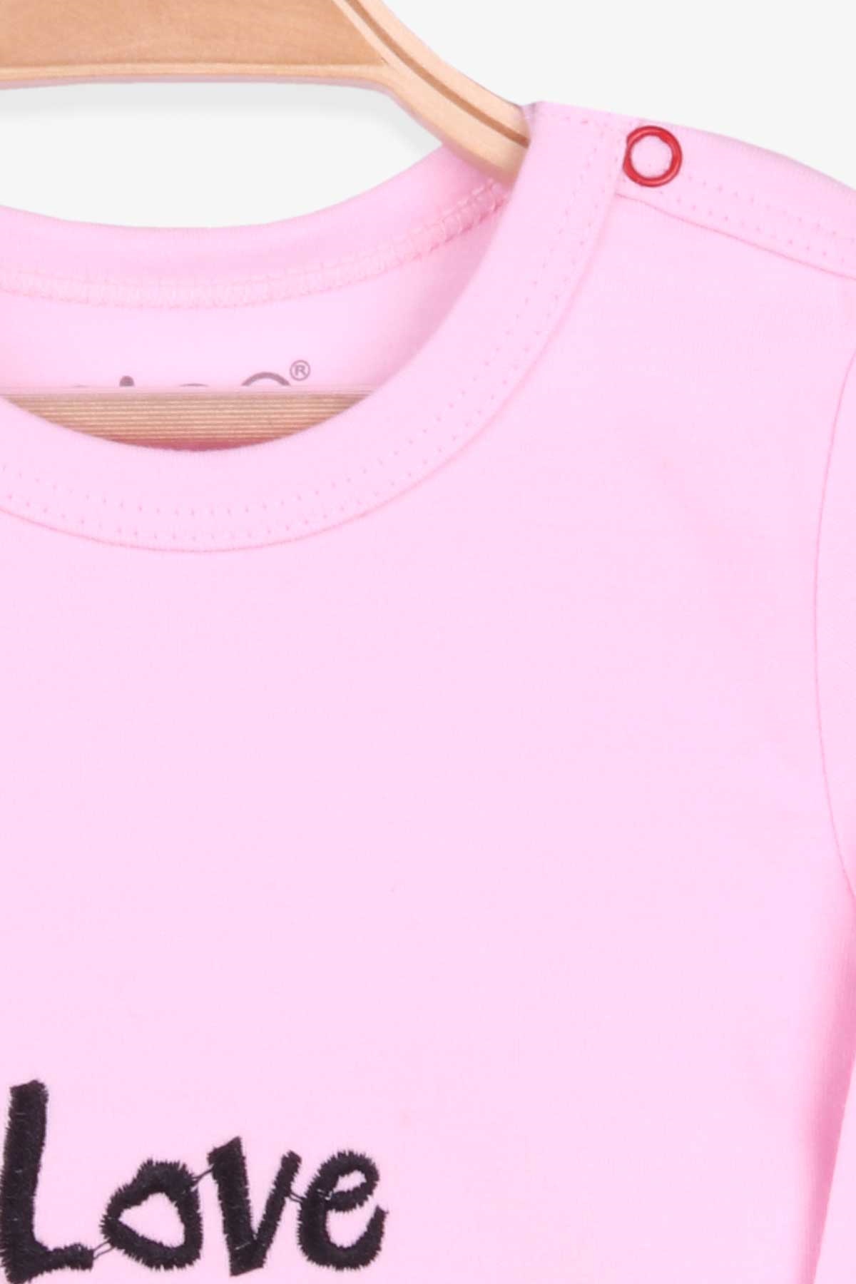 Breeze Kız Bebek Çıtıçıtlı Body Kedi Nakışlı Pudra (4 Ay-3 Yaş)