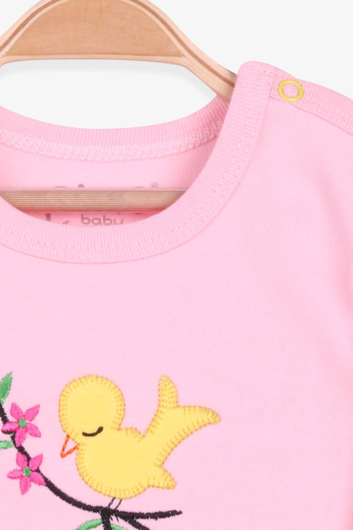 Breeze Kız Bebek Çıtıçıtlı Body Kuş Nakışlı Pudra (4 Ay-3 Yaş)