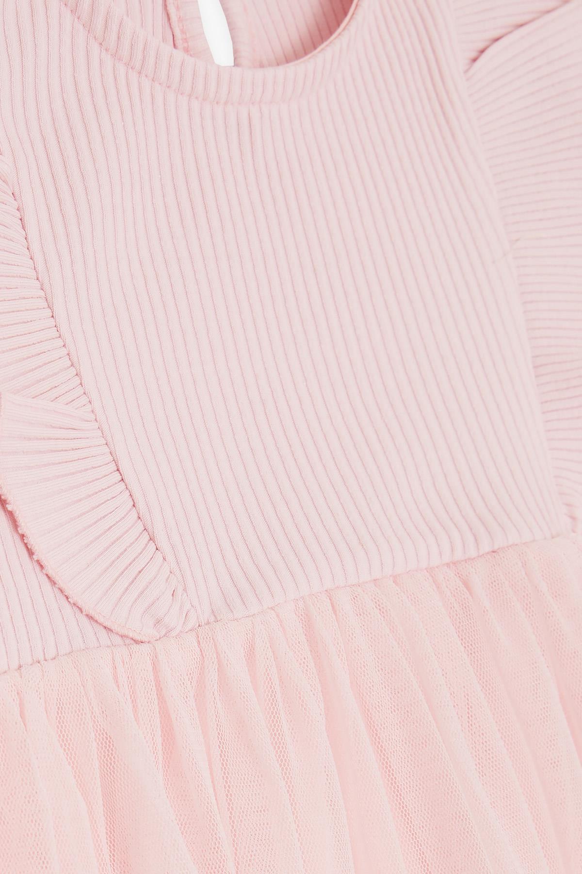 Breeze Kız Bebek Elbise Fırfırlı Tüllü Pembe (9 Ay-3 Yaş)