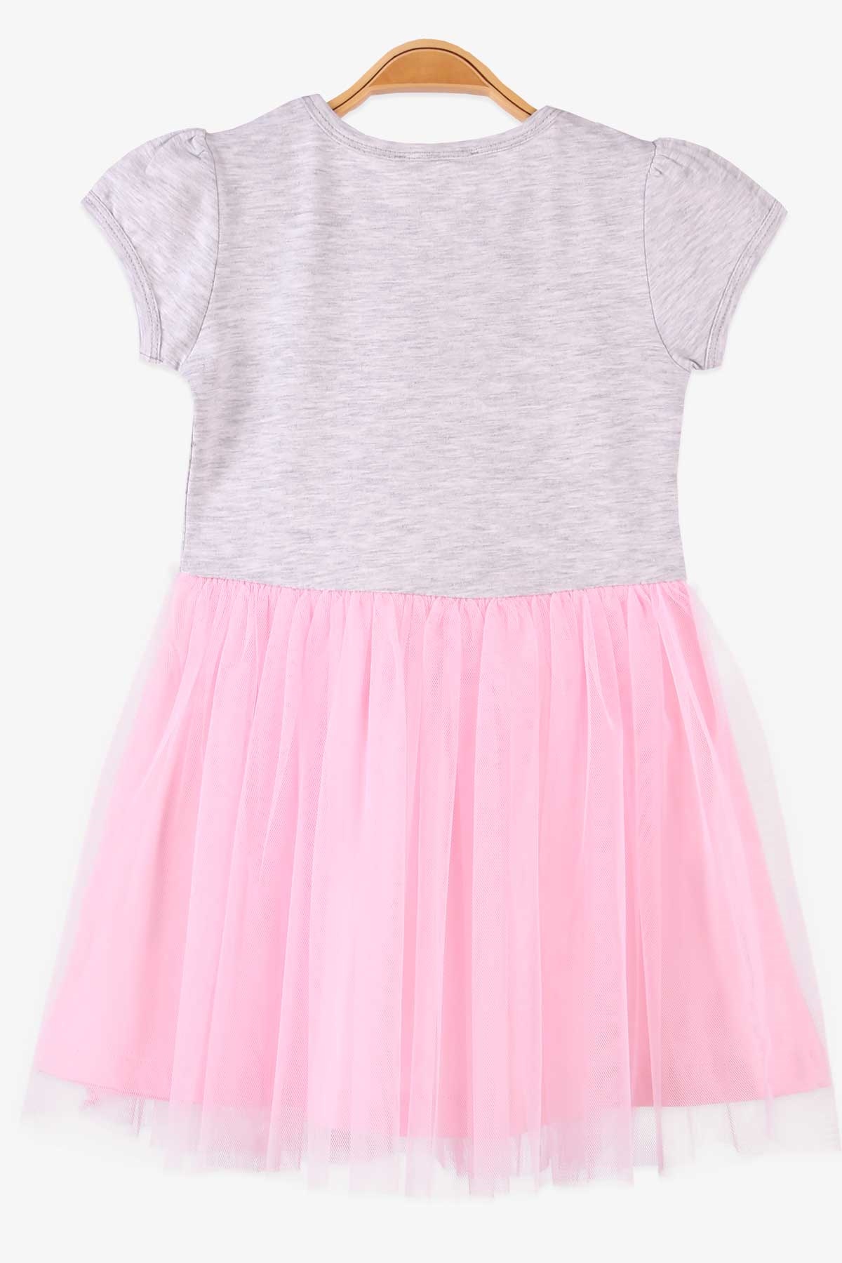 Breeze Kız Bebek Elbise Pullu Tüllü Kirazlı Gri (2 Yaş)