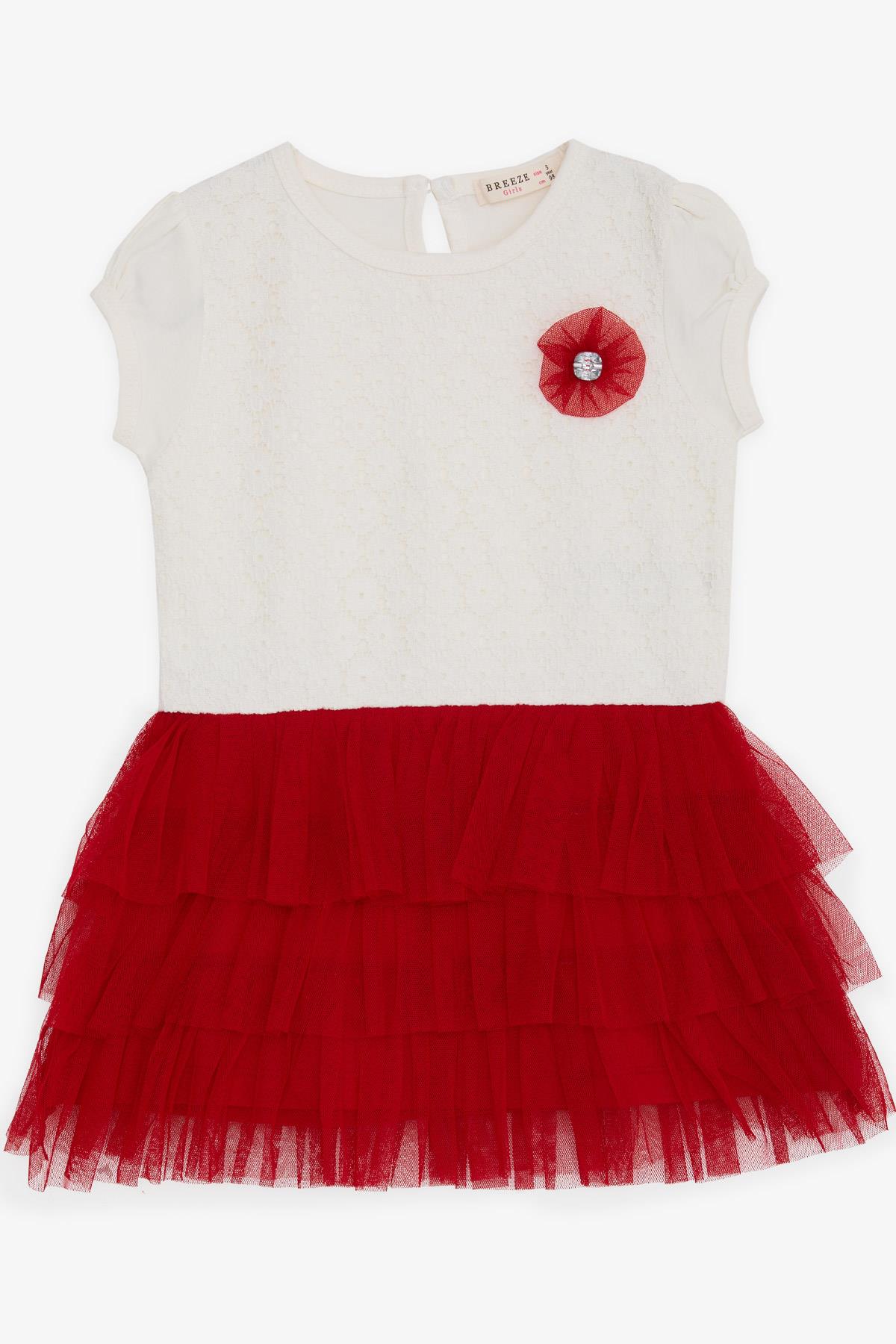 Breeze Kız Bebek Elbise Tüllü Ekru (9 Ay-3 Yaş)