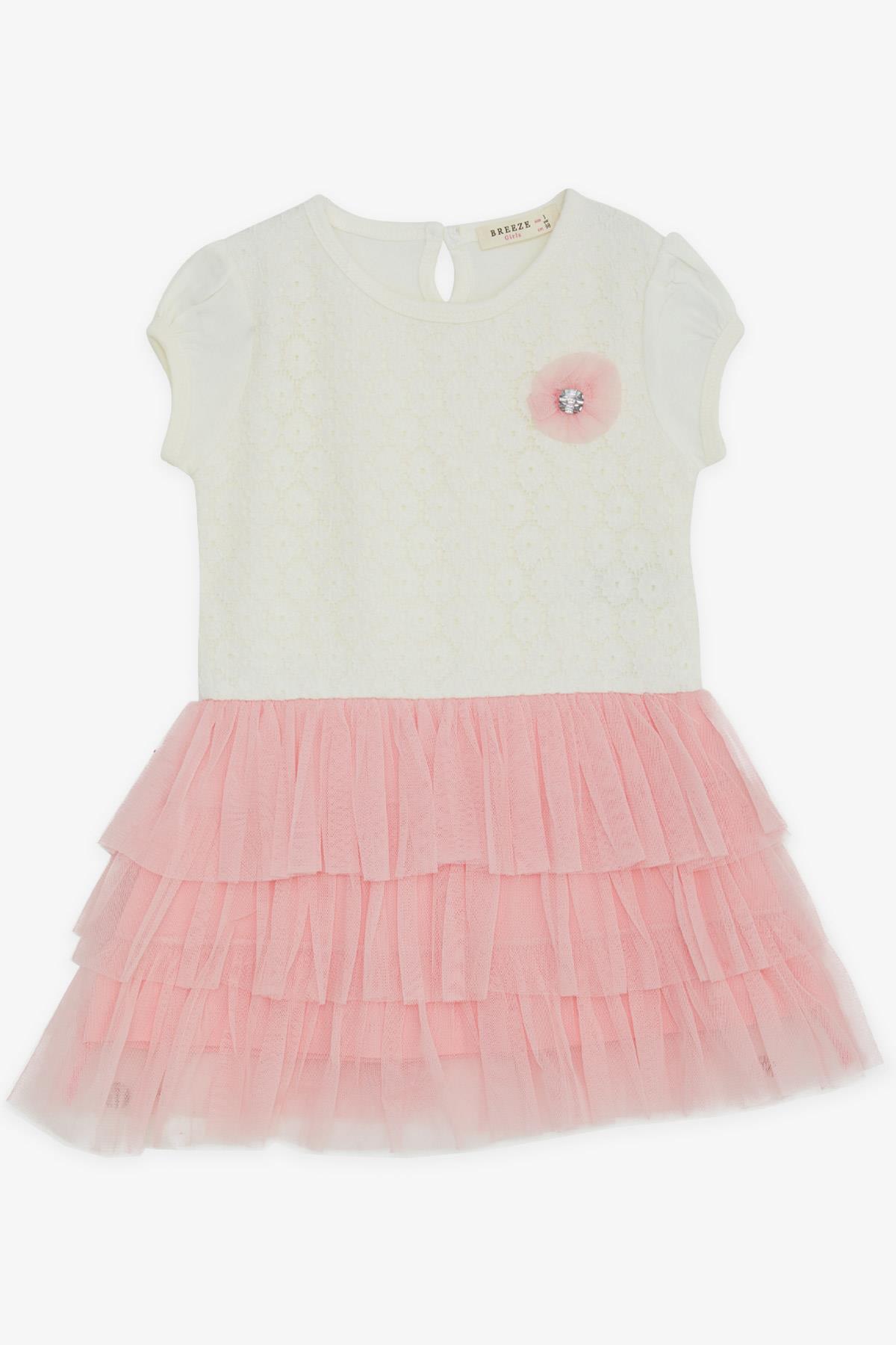 Breeze Kız Bebek Elbise Tüllü Ekru (9 Ay-3 Yaş)