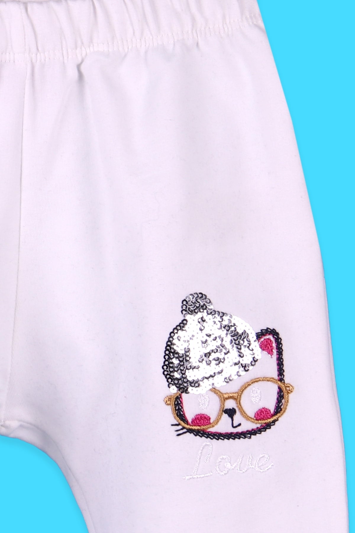 Breeze Kız Bebek Eşofman Altı Basic Nakışlı Ekru (9 Ay-3 Yaş)