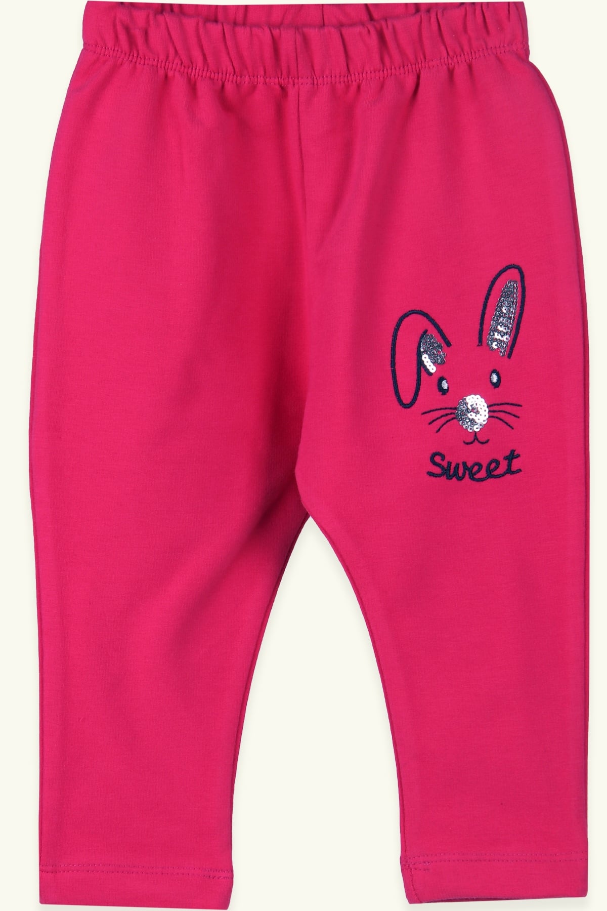 Breeze Kız Bebek Eşofman Altı Basic Nakışlı Fuşya (9 Ay-3 Yaş)