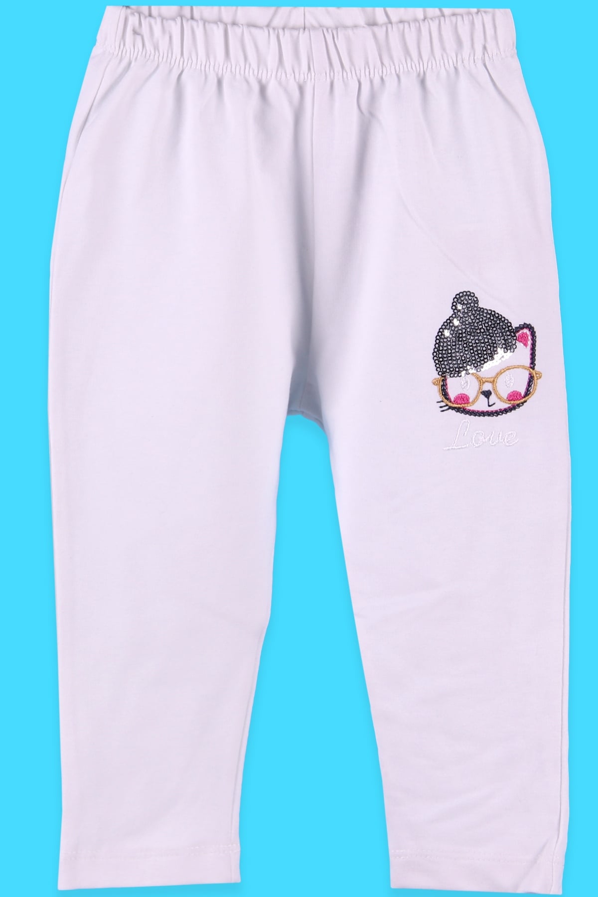 Breeze Kız Bebek Eşofman Altı Basic Nakışlı Beyaz (9 Ay-3 Yaş)