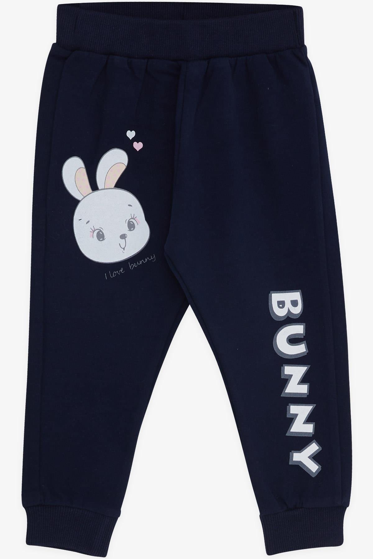 Breeze Kız Bebek Eşofman Altı Baskılı Lacivert (9 Ay-1 Yaş)