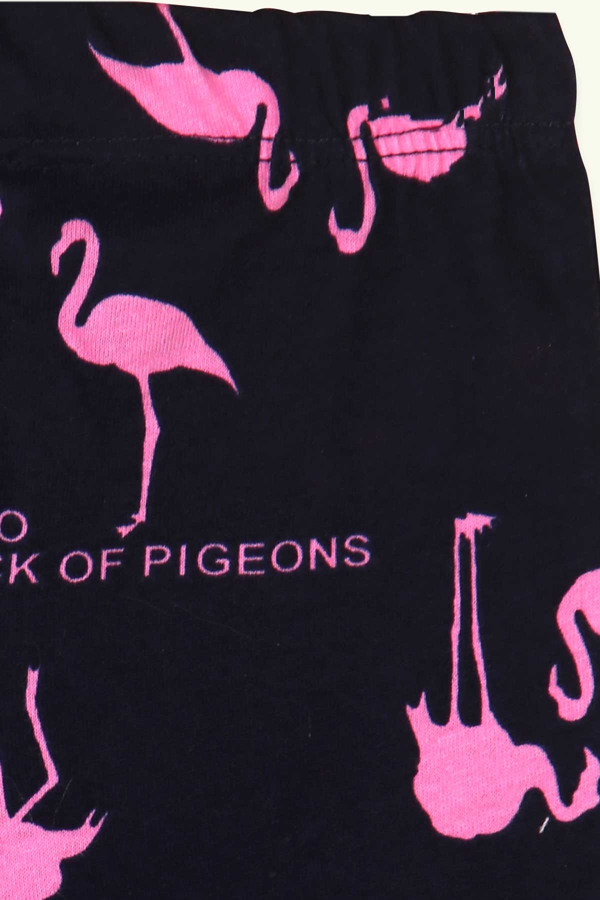 Breeze Kız Bebek Eşofman Altı Patikli Flamingo Desenli Lacivert (0-3 Ay)
