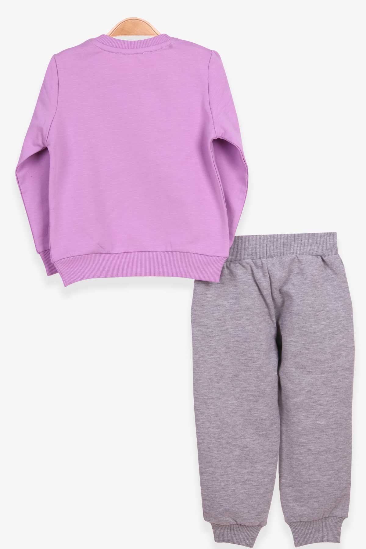 Breeze Kız Bebek Eşofman Takımı Ayıcık Baskılı Eflatun (9 Ay-3 Yaş)