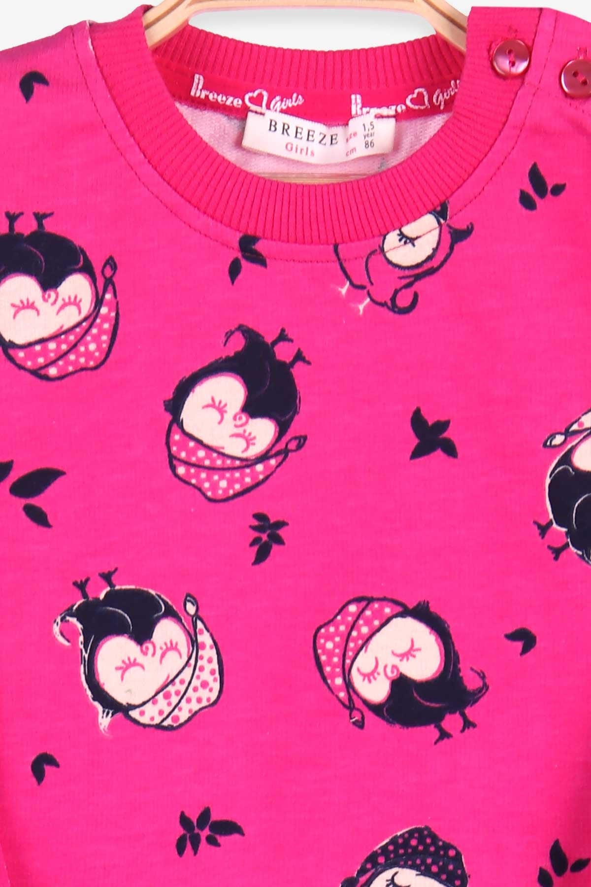 Breeze Kız Bebek Eşofman Takımı Baykuşlu Fuşya (1.5-5 Yaş)