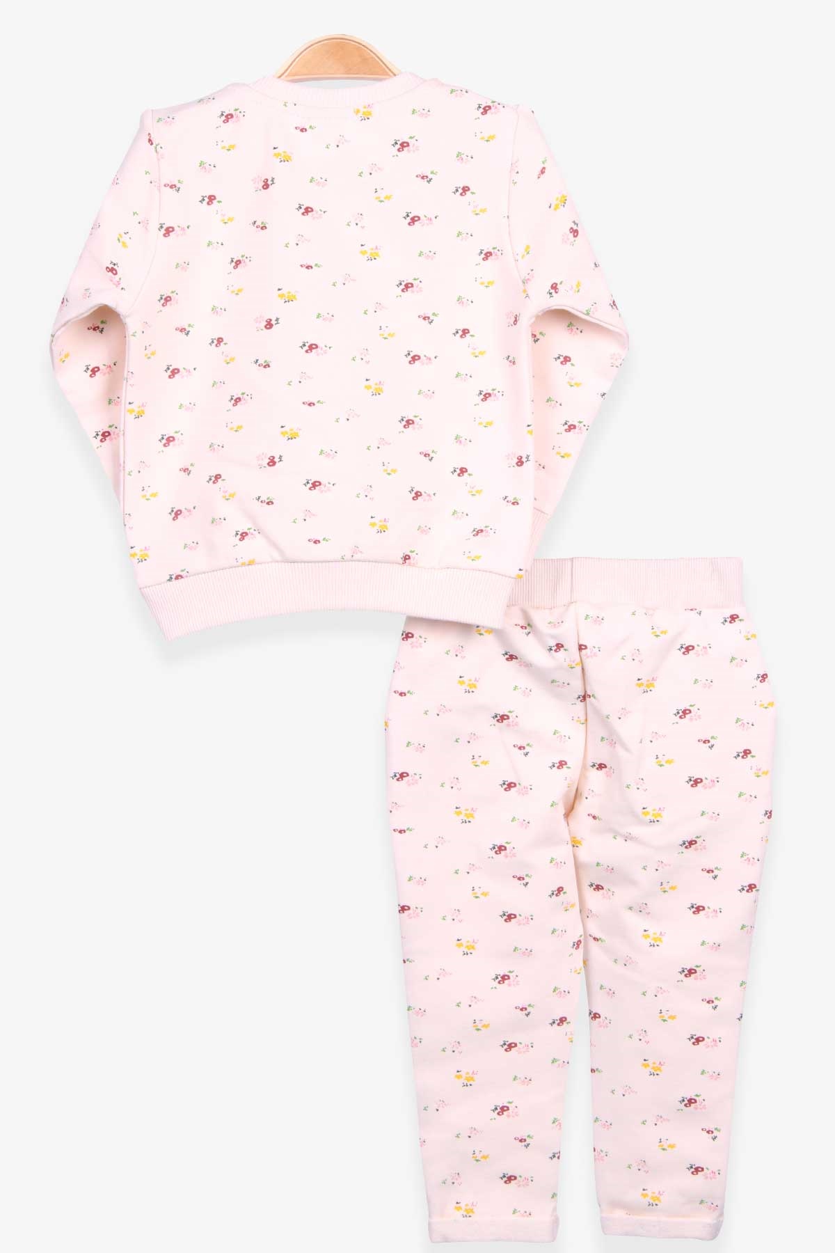 Breeze Kız Bebek Eşofman Takımı Çiçek Desenli Baskılı Krem (6 Ay-1.5 Yaş)