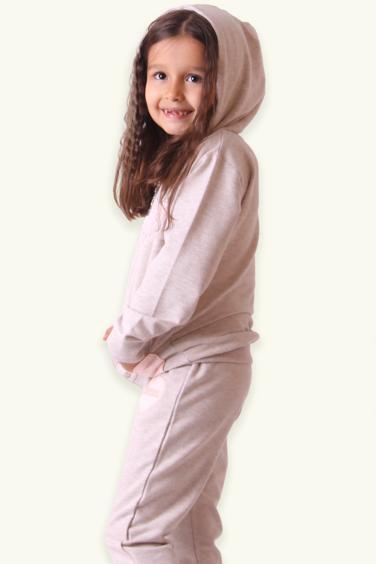 Breeze Kız Bebek Eşofman Takımı Kapüşonlu Bej (1.5 Yaş)