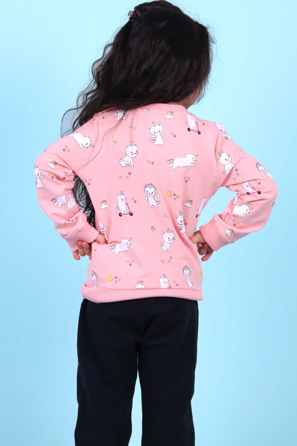 Breeze Kız Bebek Eşofman Takımı Kedicorn Somon (9 Ay-3 Yaş)