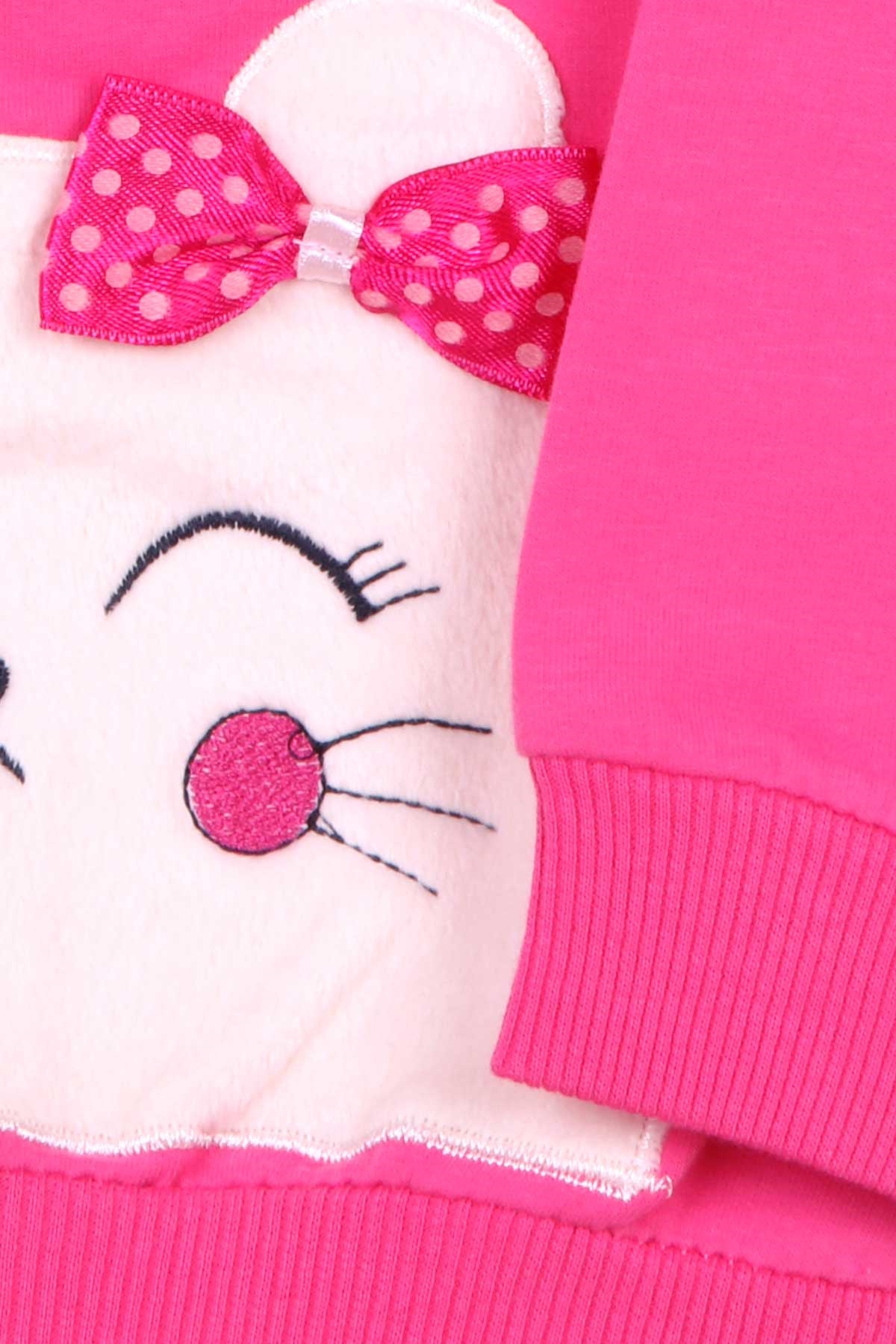 Breeze Kız Bebek Eşofman Takımı Kedili Pembe (9 Ay)