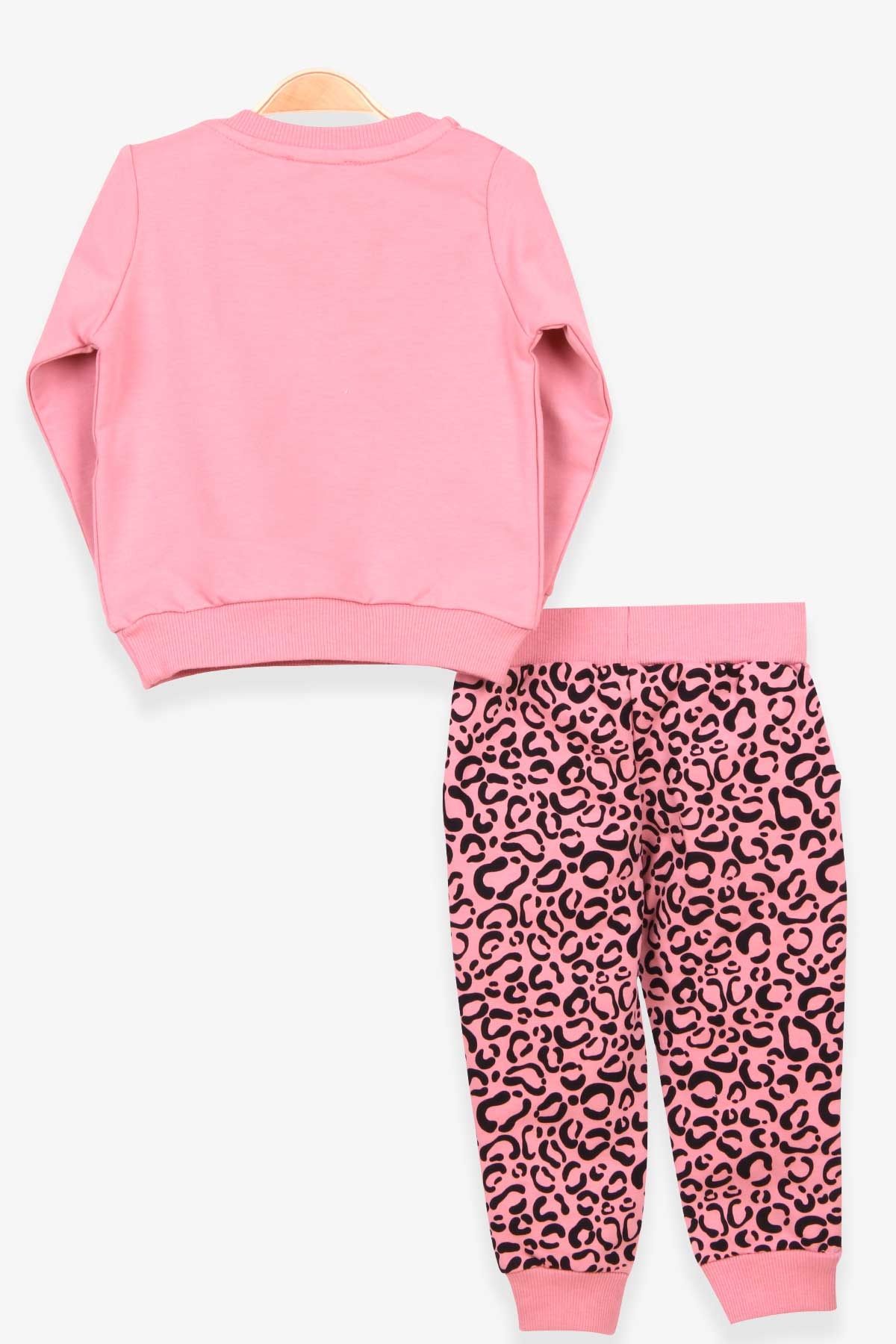 Breeze Kız Bebek Eşofman Takımı Leoparlı Gülkurusu (9 Ay-3 Yaş)