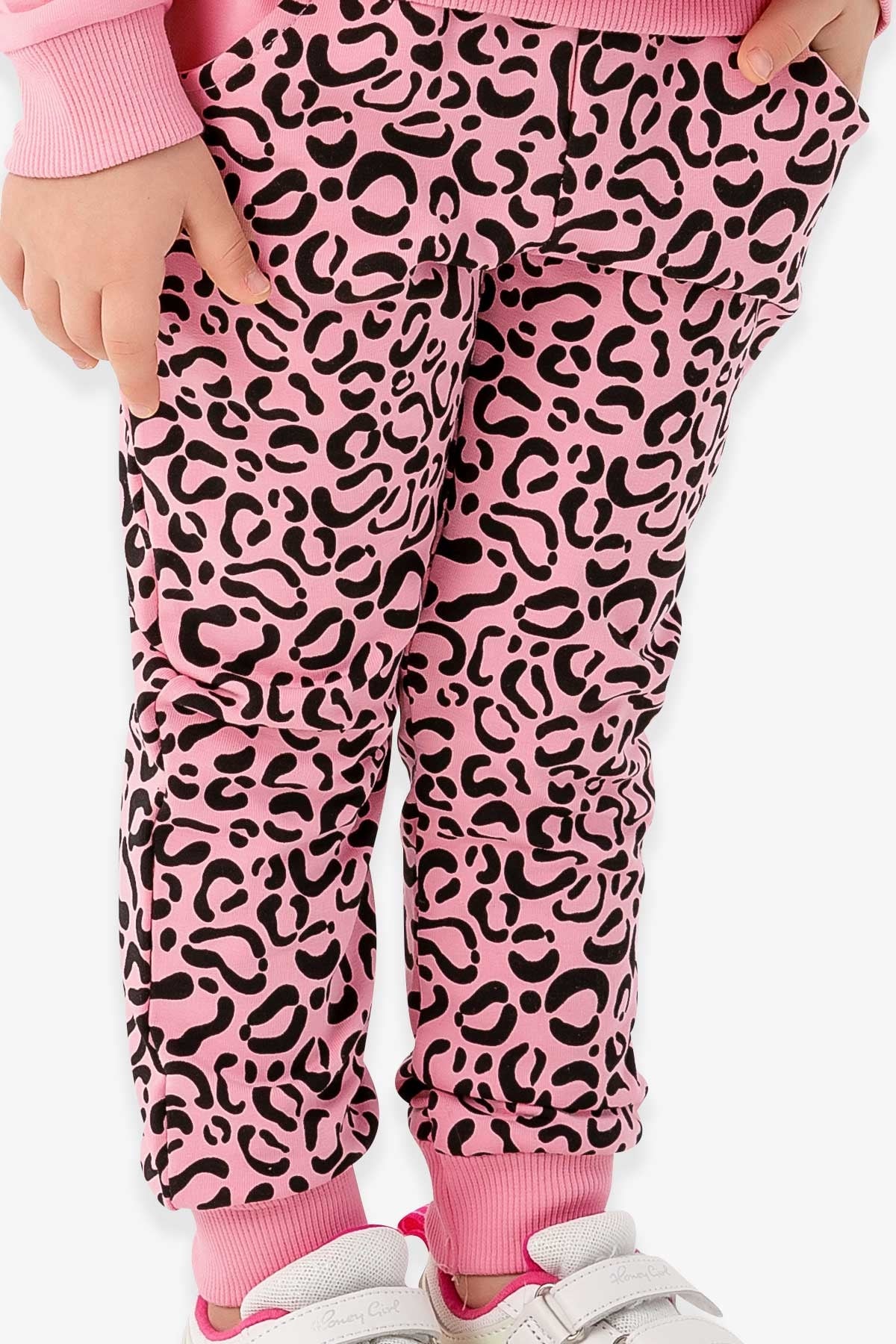Breeze Kız Bebek Eşofman Takımı Leoparlı Gülkurusu (9 Ay-3 Yaş)