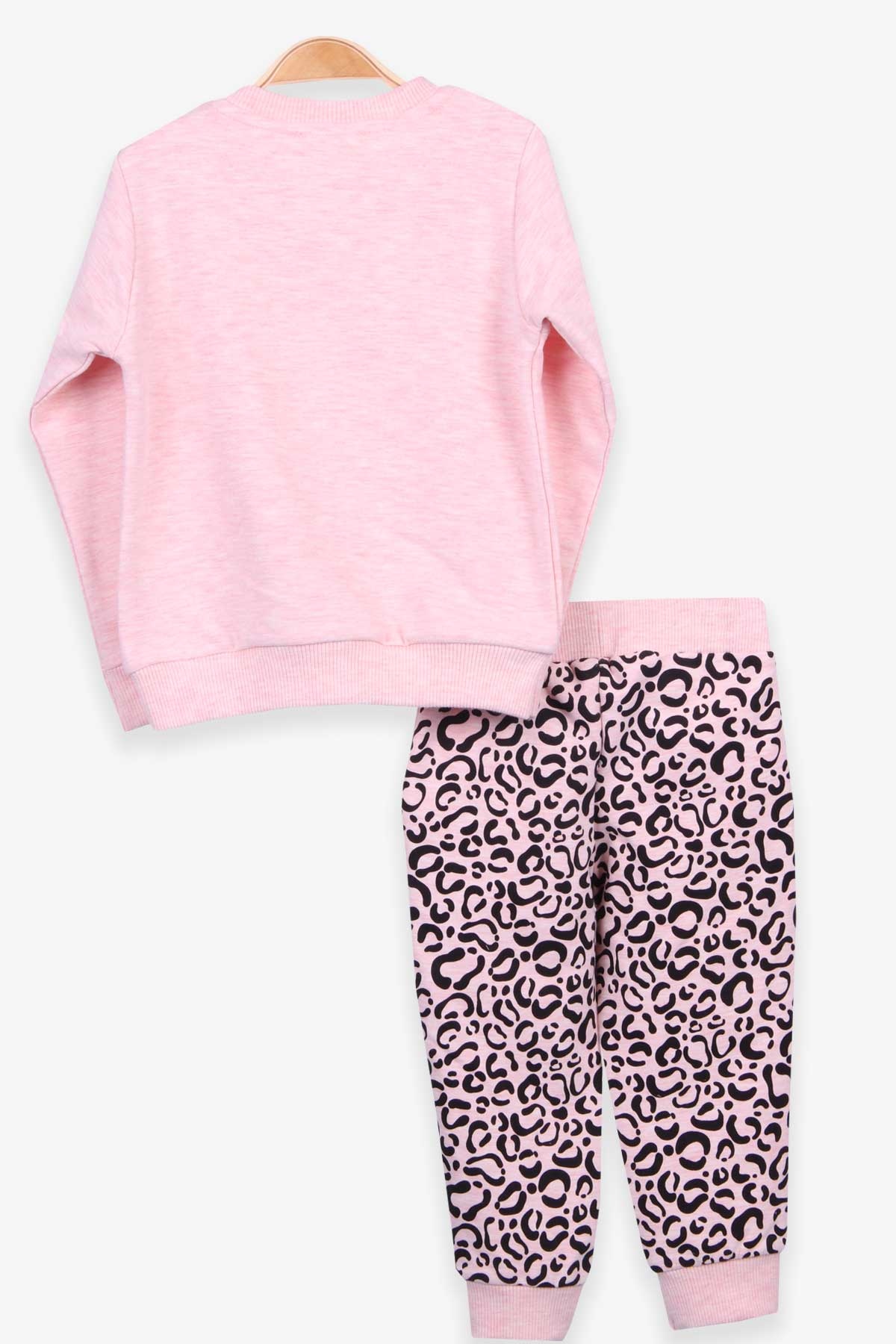 Breeze Kız Bebek Eşofman Takımı Leoparlı Somon Melanj (9 Ay-3 Yaş)