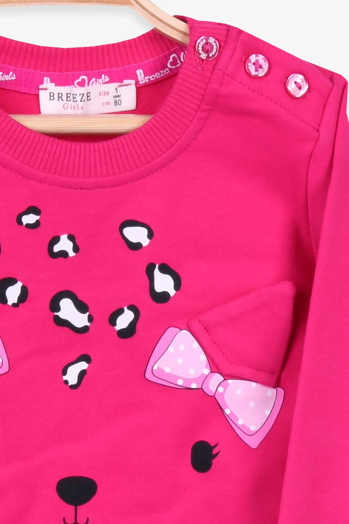 Breeze Kız Bebek Eşofman Takımı Leoparlı Fuşya (9 Ay-3 Yaş)