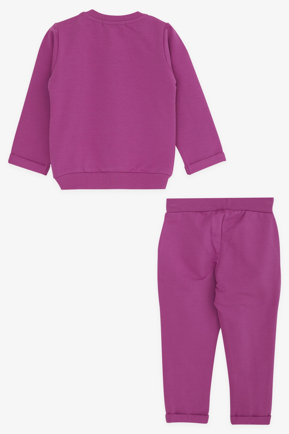 Breeze Kız Bebek Eşofman Takımı Mutlu Ayıcık Baskılı Eflatun (4 Ay-1.5 Yaş)