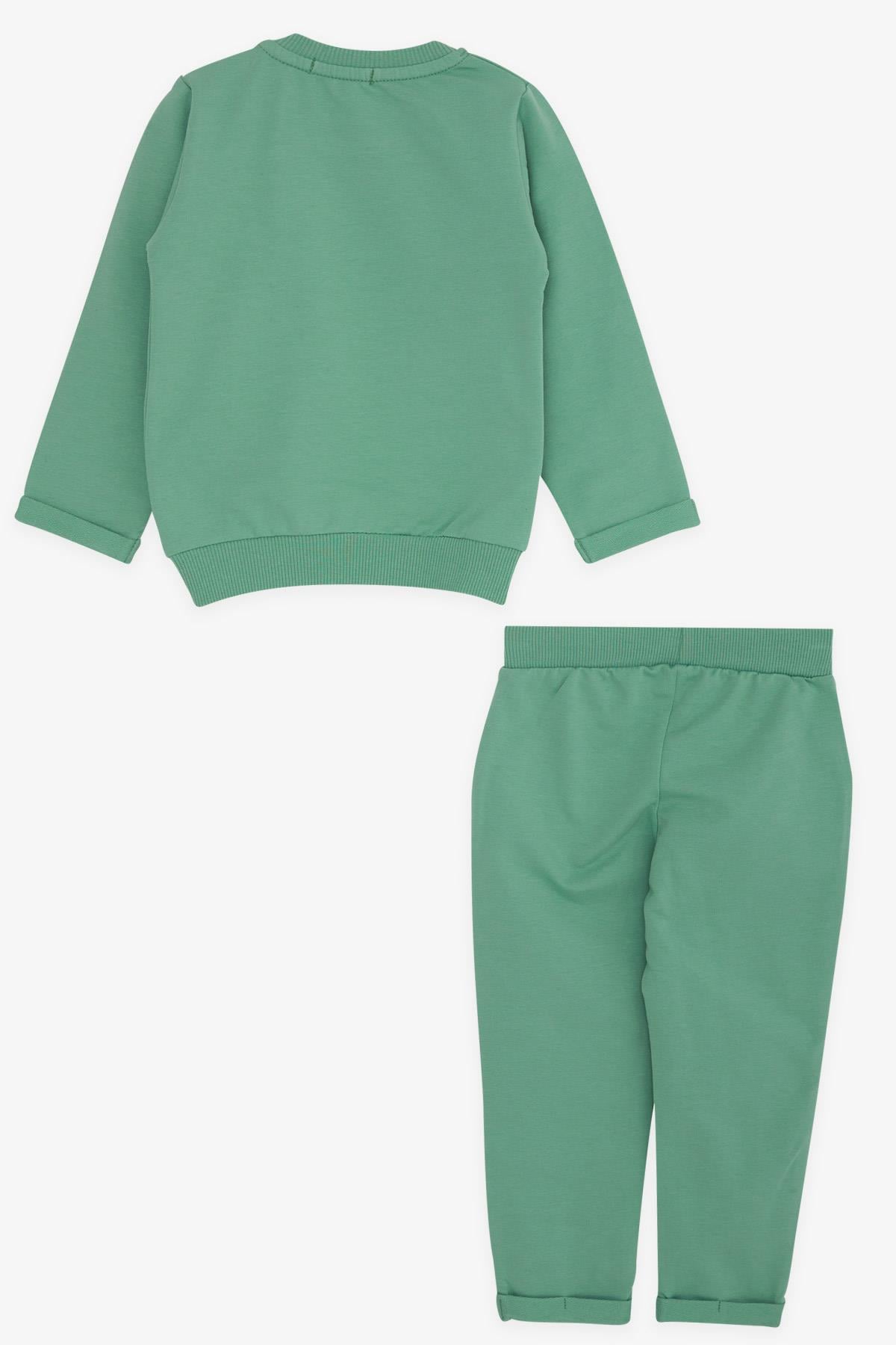 Breeze Kız Bebek Eşofman Takımı Mutlu Ayıcık Baskılı Mint Yeşili (4 Ay-1.5 Yaş)