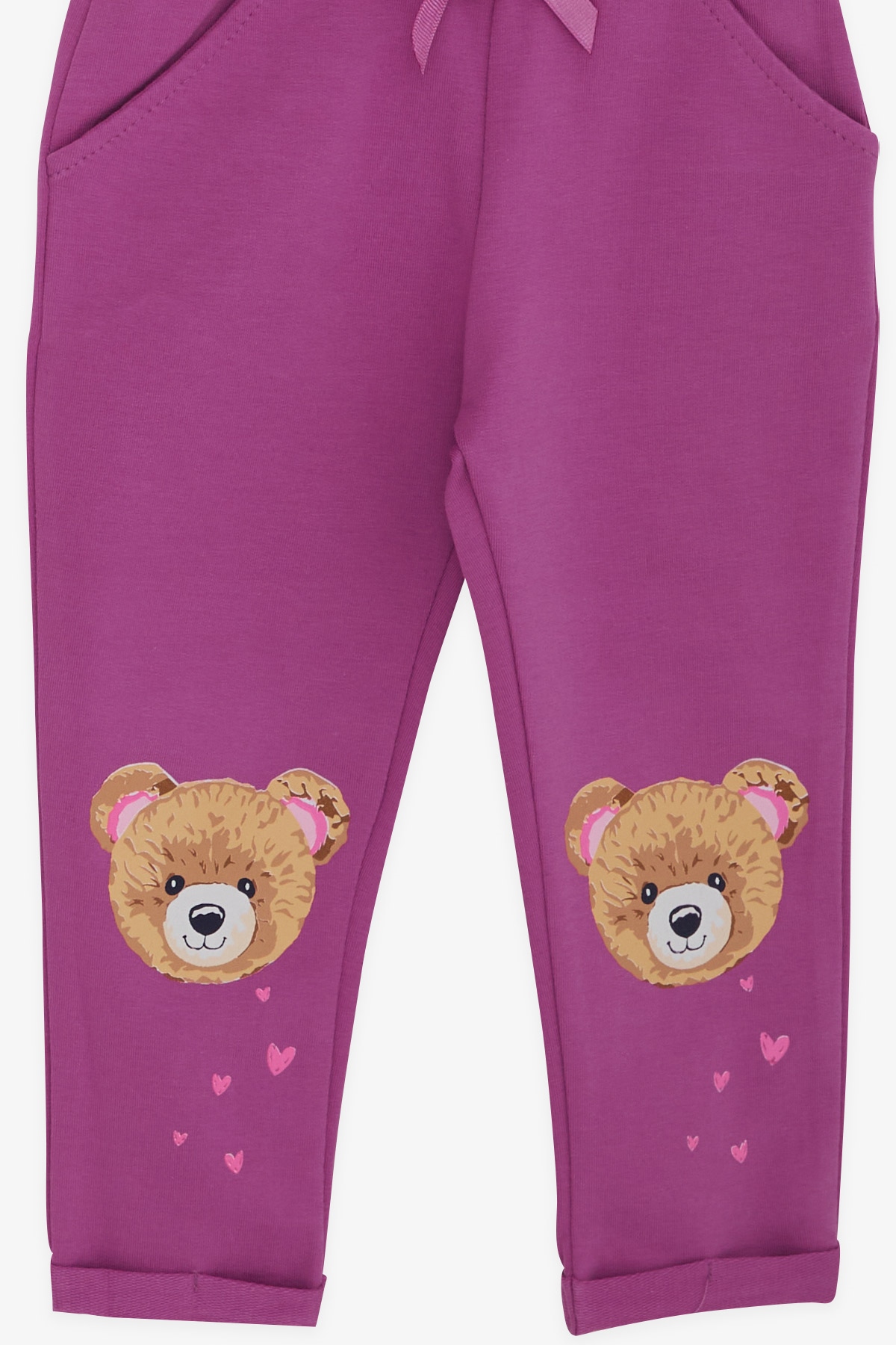 Breeze Kız Bebek Eşofman Takımı Mutlu Ayıcık Baskılı Eflatun (4 Ay-1.5 Yaş)