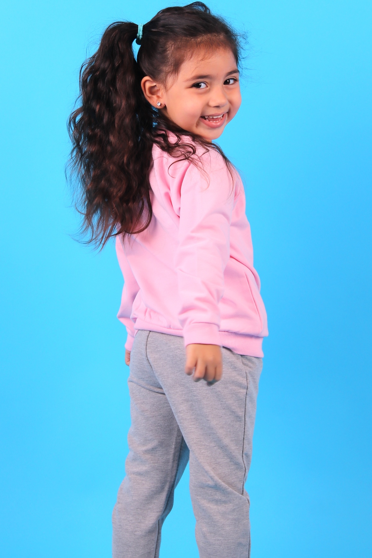 Breeze Kız Bebek Eşofman Takımı Pul İşlemeli Pudra (9 Ay-3 Yaş)