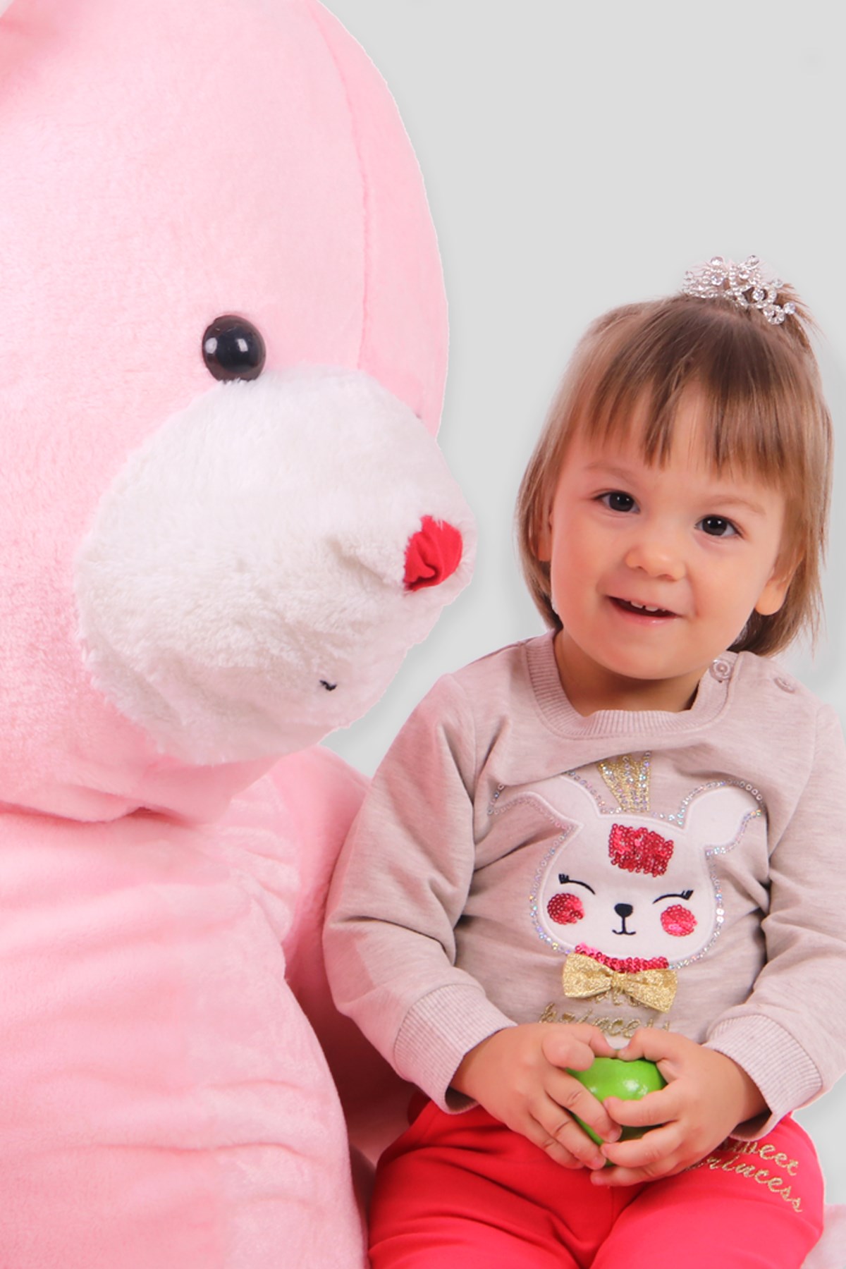 Breeze Kız Bebek Eşofman Takımı Pullu Tavşanlı Bej (1.5 Yaş)