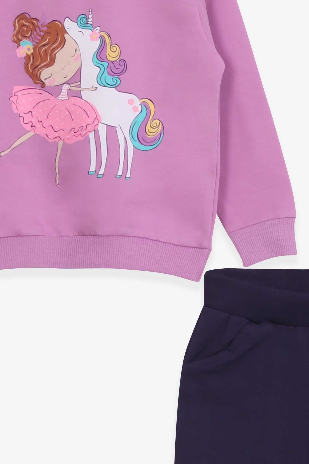Breeze Kız Bebek Eşofman Takımı Sevimli Dostlar Temalı Eflatun (9 Ay-3 Yaş)