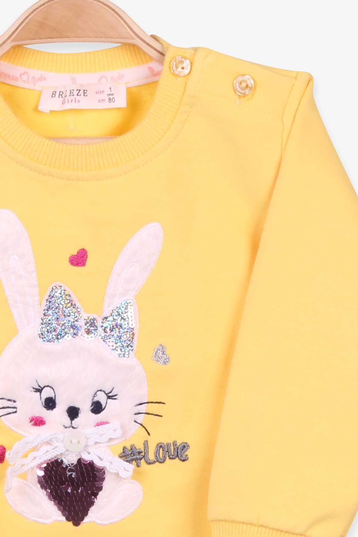 Breeze Kız Bebek Eşofman Takımı Tavşan Nakışlı Sarı (6 Ay-2 Yaş)