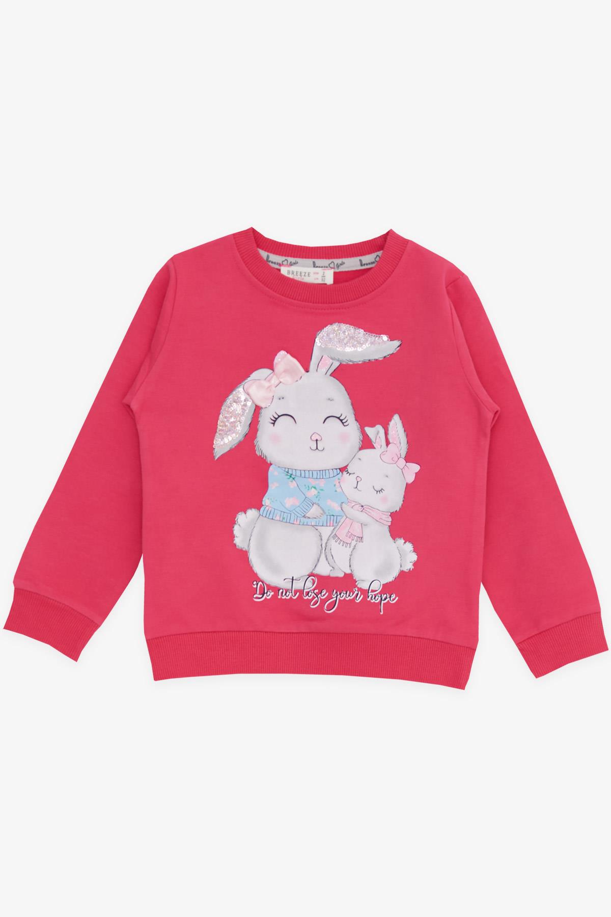 Breeze Kız Bebek Eşofman Takımı Tavşan Baskılı Pembe (2 Yaş)
