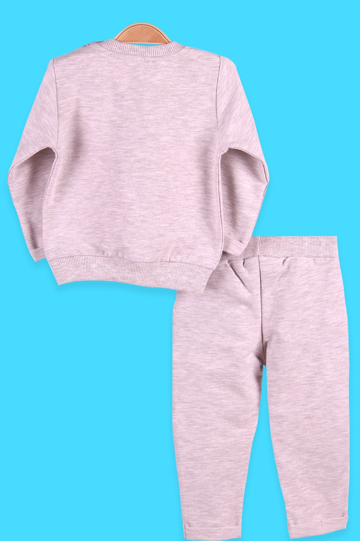 Breeze Kız Bebek Eşofman Takımı Tavşan Baskılı Bej (4 Ay-1.5 Yaş)
