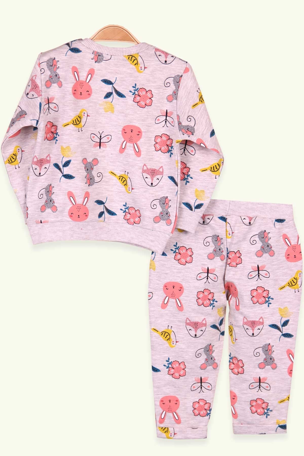 Breeze Kız Bebek Eşofman Takımı Tavşanlı Bej (6 Ay-2 Yaş)