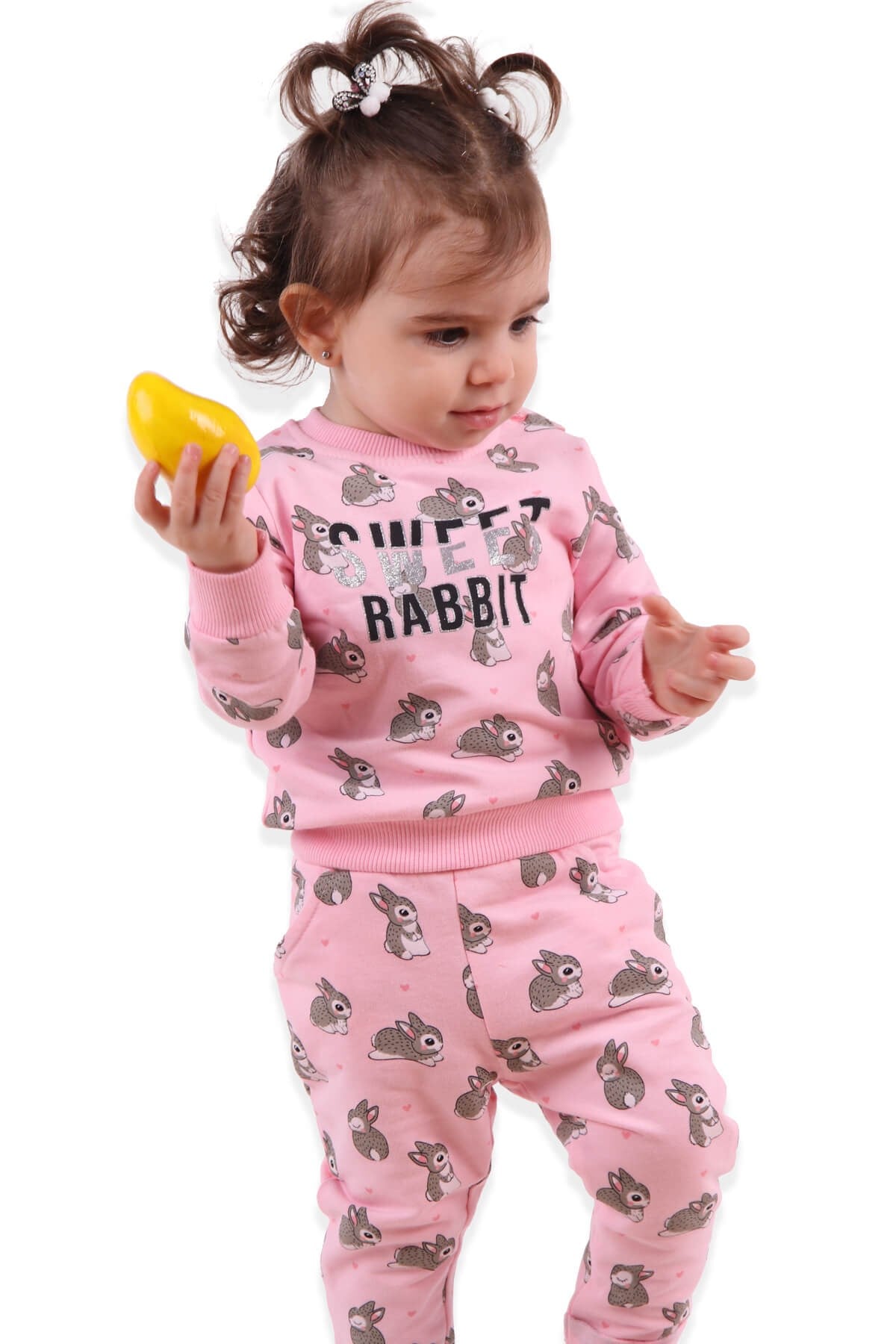 BREEZE Kız Bebek Eşofman Takımı Tavşanlı Pembe (6-24 Ay)