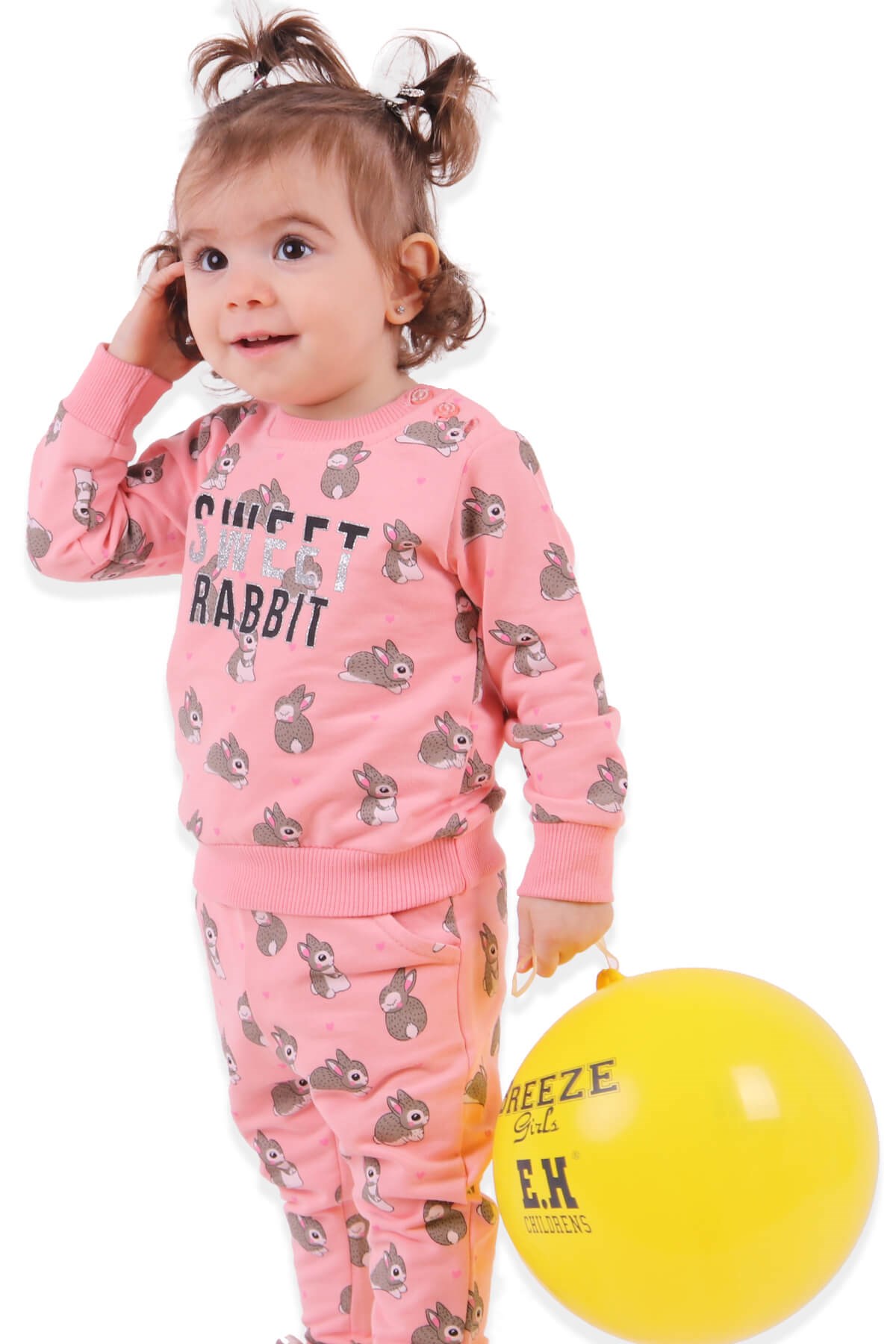 BREEZE Kız Bebek Eşofman Takımı Tavşanlı Somon (6-24 Ay)