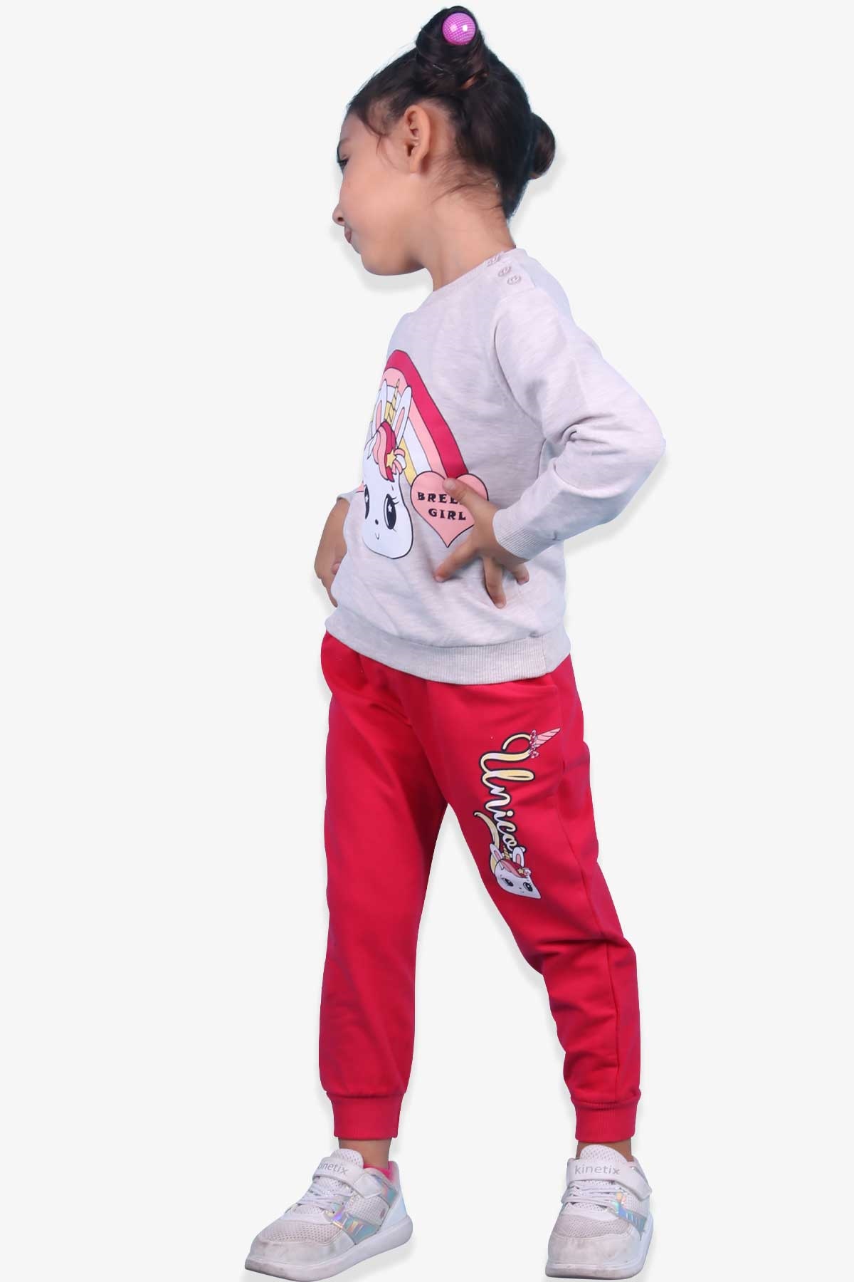 Breeze Kız Bebek Eşofman Takımı Unicorn Bej Melanj (1 Yaş)