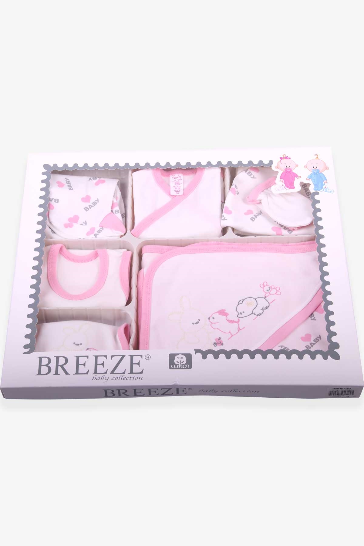 Breeze Kız Bebek Hastane Çıkışı 10 lu Tavşan Nakışlı Ekru (0-3 Ay)