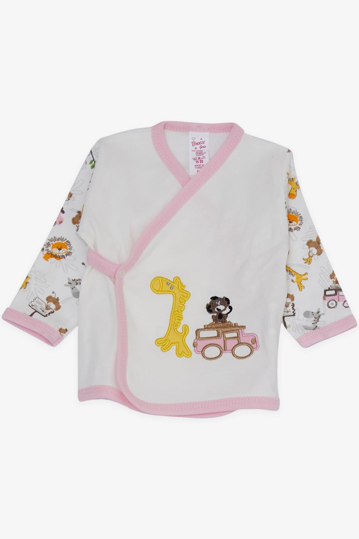 Breeze Kız Bebek Hastane Çıkışı 10 lu Safari Temalı Nakışlı Beyaz (0-3 Ay)