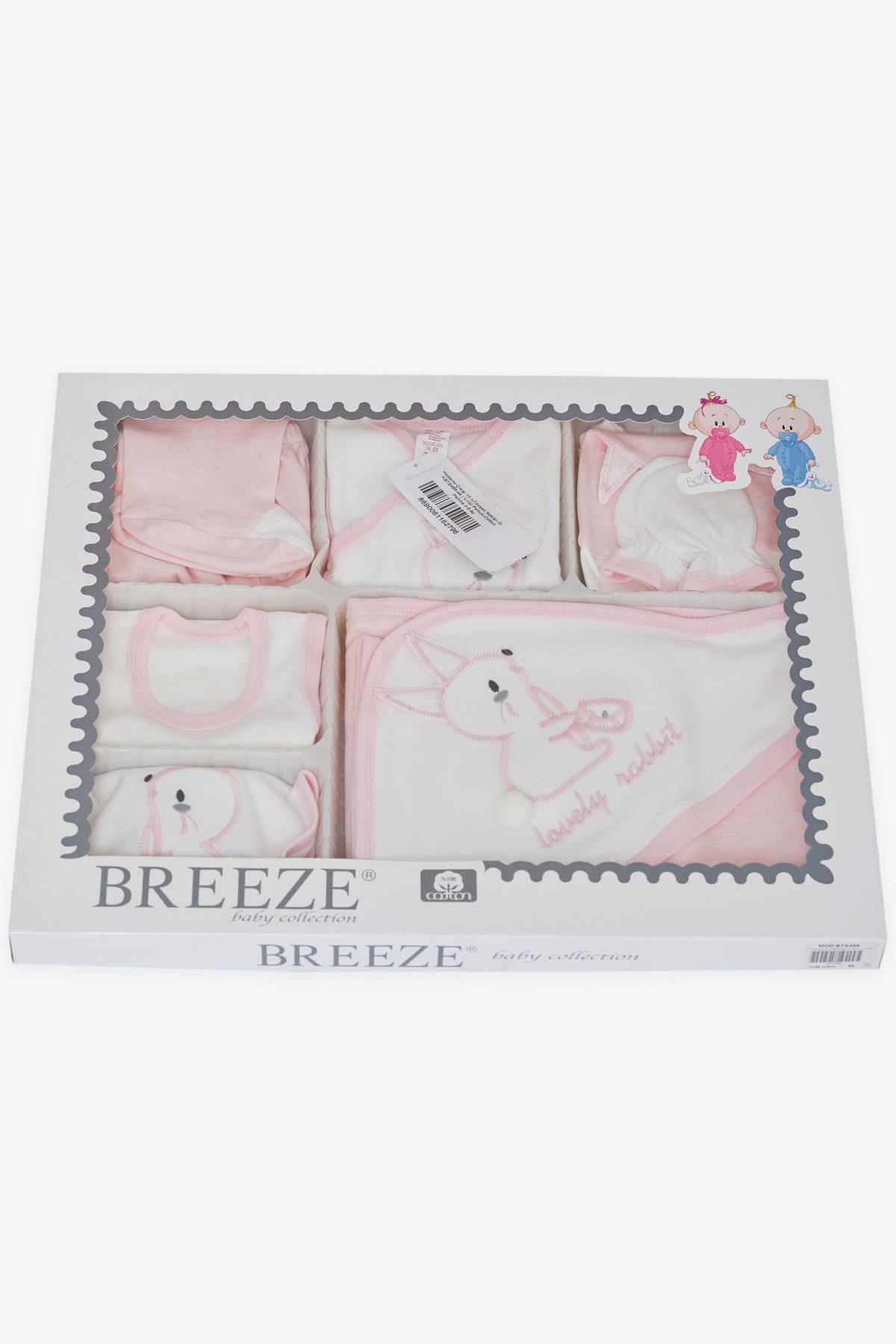 Breeze Kız Bebek Hastane Çıkışı 10 lu Tavşan Nakışlı Pembe (0-3 Ay)